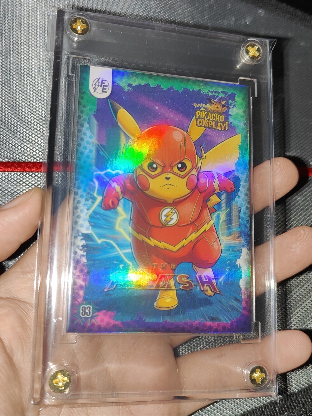 The Flash DC Comics holo encased Pikachu Cosplay Horror card Doujin Pokemon Peru